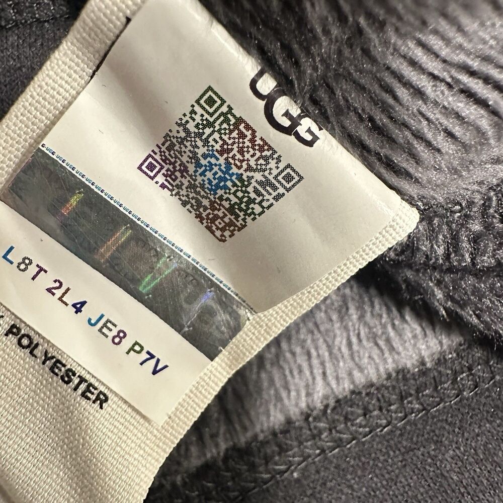 NEW UGG Men's Robinson Robe Black Heather Grey Lined Size M/L - Picture 9 of 9
